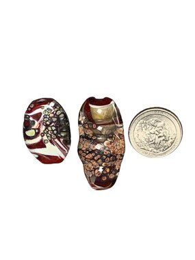 Handmade Glass Lampwork Focal Beads Set of 2